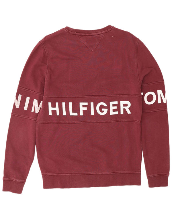 TOMMY HILFIGER Felpa grafica da uomo Maglione cotone bordeaux medio