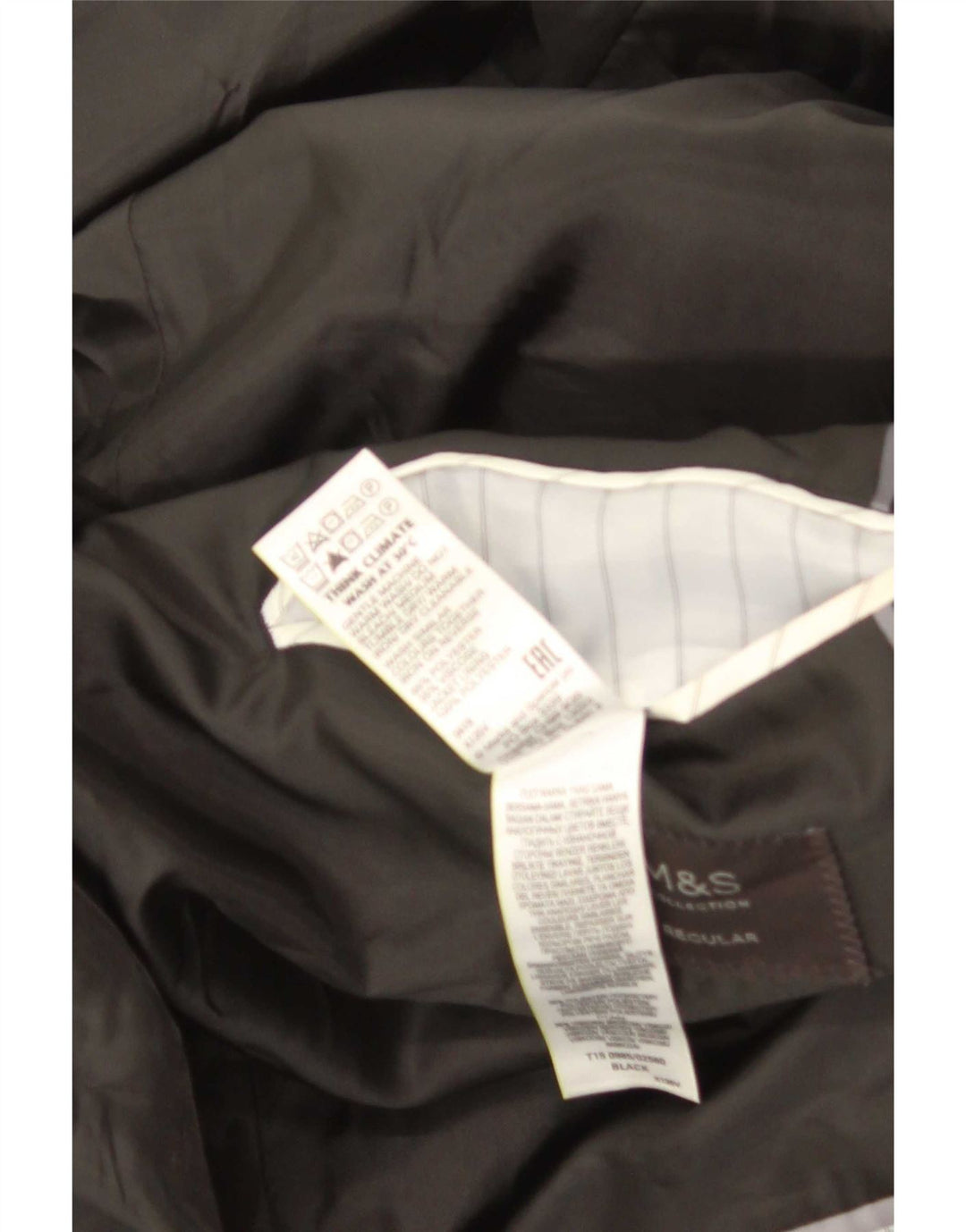 Giacca blazer a 2 bottoni da uomo Marks & Spencer UK 46 XL poliestere nero