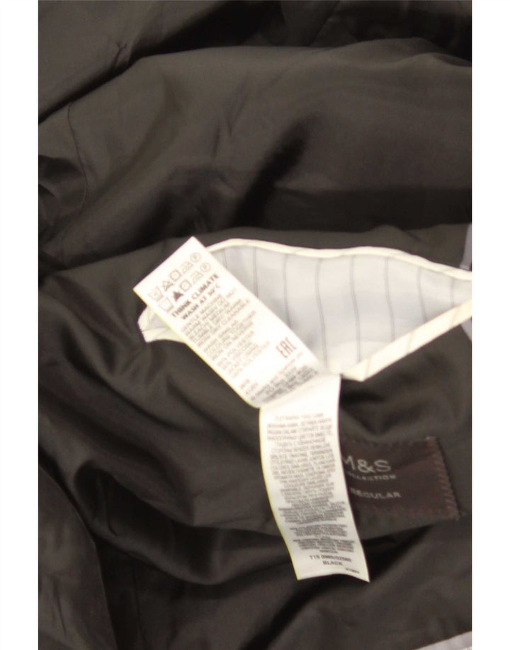 Giacca blazer a 2 bottoni da uomo Marks & Spencer UK 46 XL poliestere nero