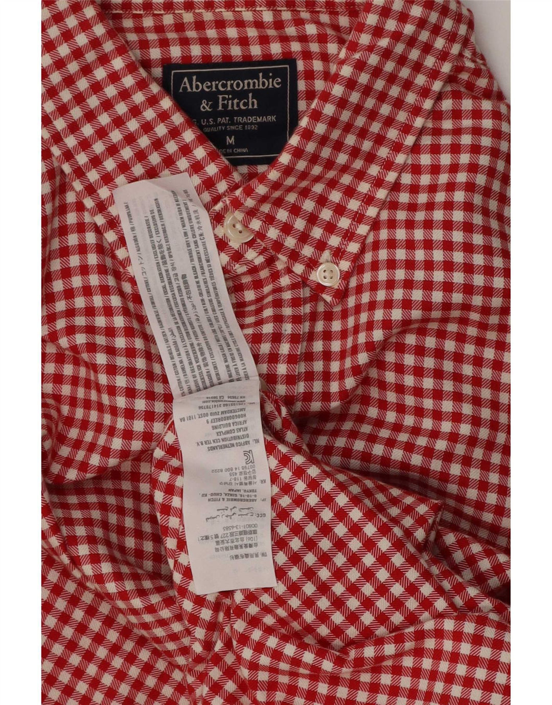 Camicia da uomo Abercrombie & Fitch in cotone a quadretti rosso medio