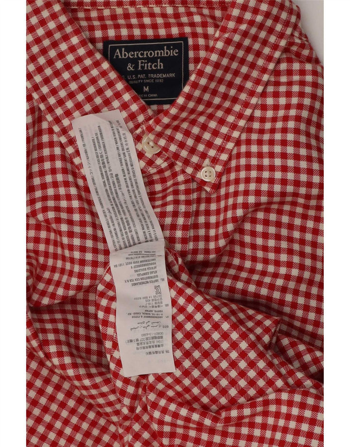 Camicia da uomo Abercrombie & Fitch in cotone a quadretti rosso medio