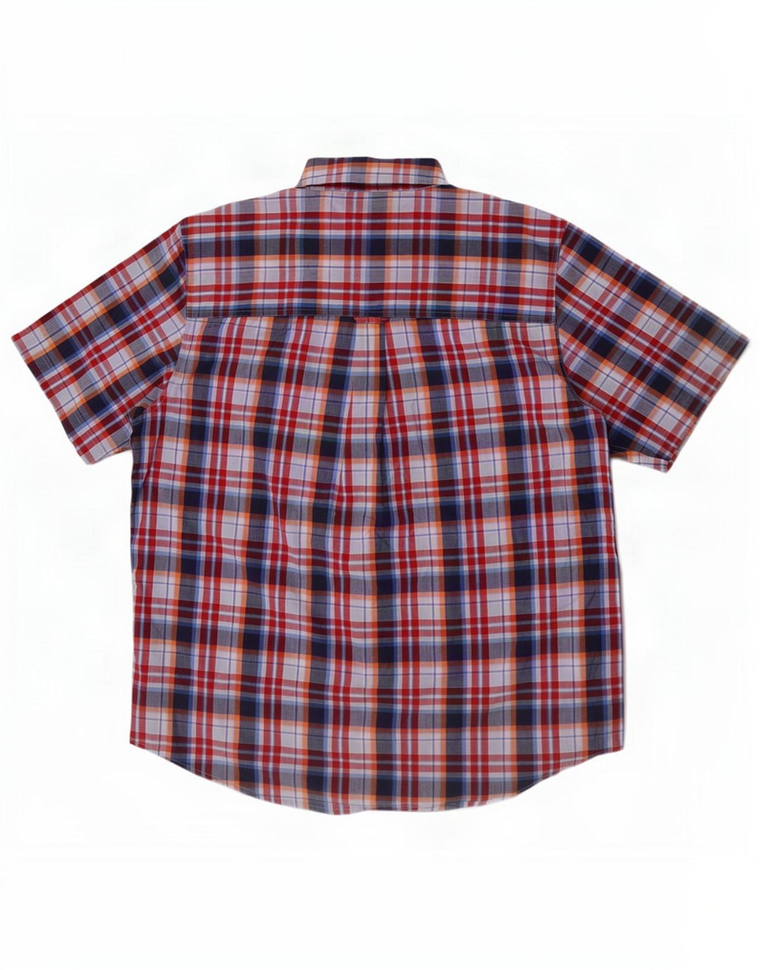 Chaps Camicia a maniche corte da uomo in cotone a quadri multicolore grande