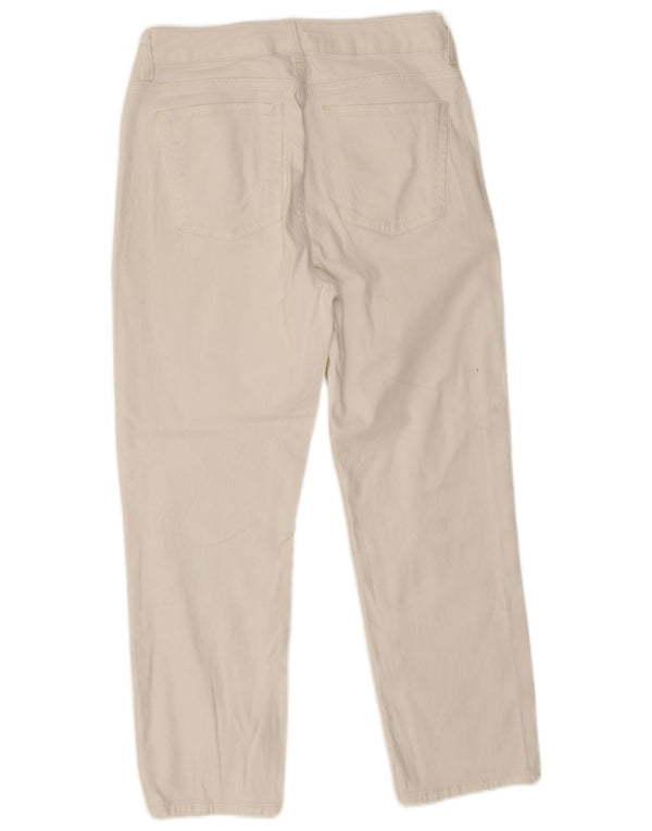 Jeans cropped slim da donna Marks & Spencer UK 10 Small W28 L24 Cotone bianco