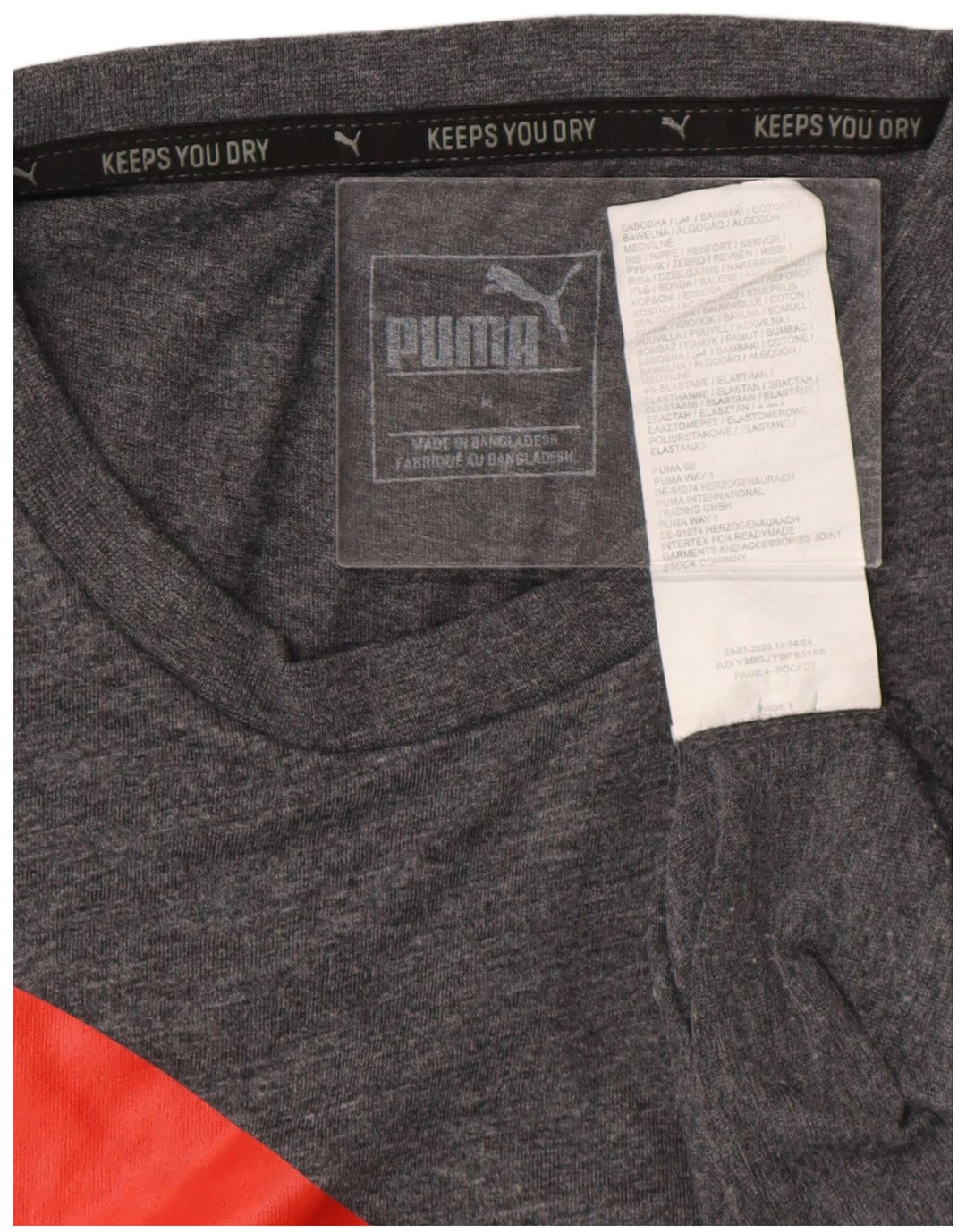 T-shirt grafica da uomo Puma Top in cotone grigio medio