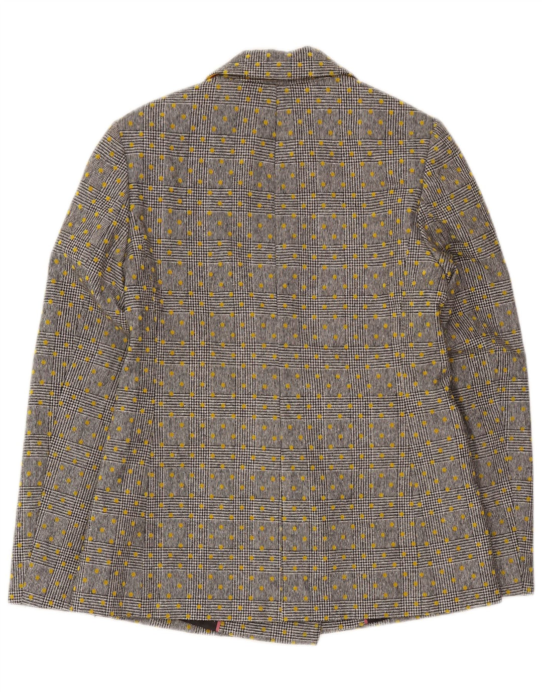 Giacca blazer doppiopetto da donna Boden UK 10 piccola lana maculata grigia