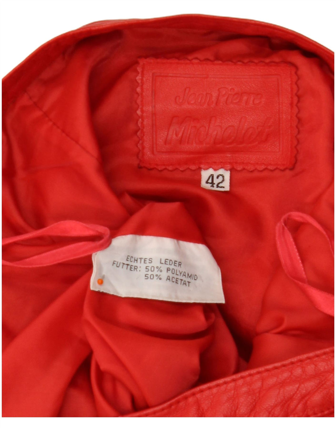 JEAN PIERRE MICHELET Gonna a vita alta da donna EU 42 Large W28 Pelle rossa