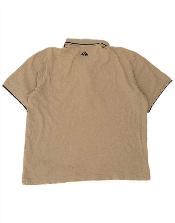 Polo Adidas da uomo in cotone a righe larghe beige
