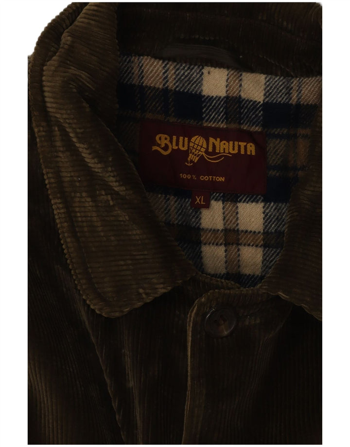 Giacca da uomo in velluto a coste Blu Nauta UK 42 XL cotone marrone