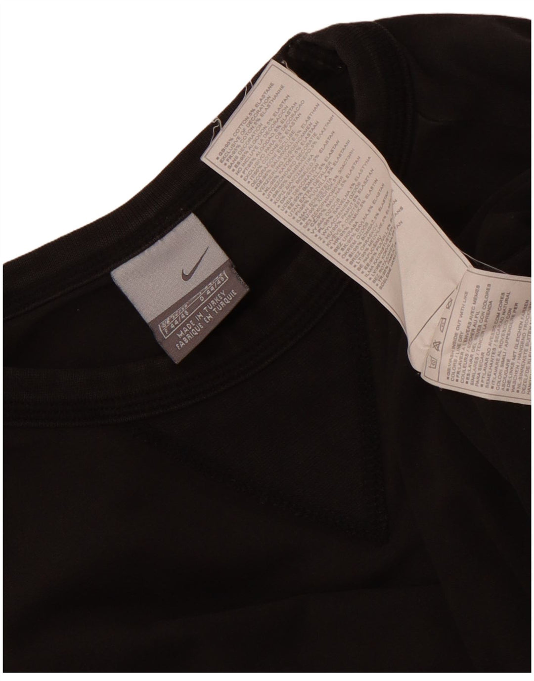 Top Nike da uomo a maniche lunghe UK 36/38 piccolo cotone nero