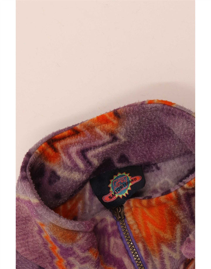 Giacca in pile oversize da donna Santostefano UK 16 Large Viola geometrica