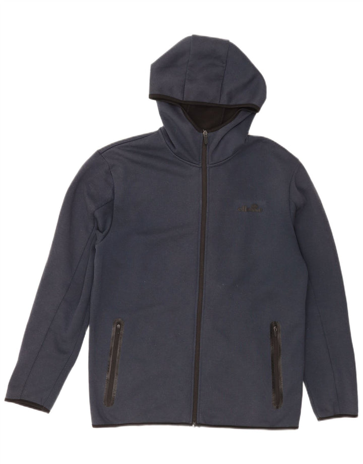 Maglione con cappuccio e zip da uomo Ellesse poliestere blu navy medio