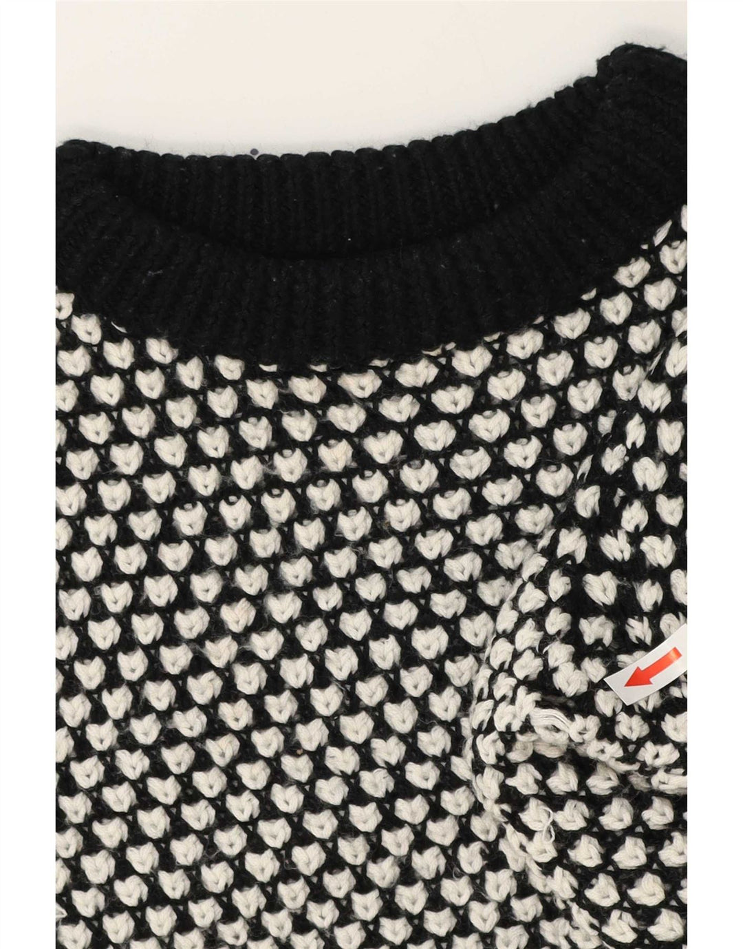 Maglione girocollo da donna con motivo astratto Zara UK 14 medio nero