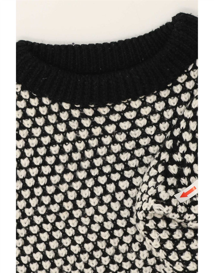 Maglione girocollo da donna con motivo astratto Zara UK 14 medio nero