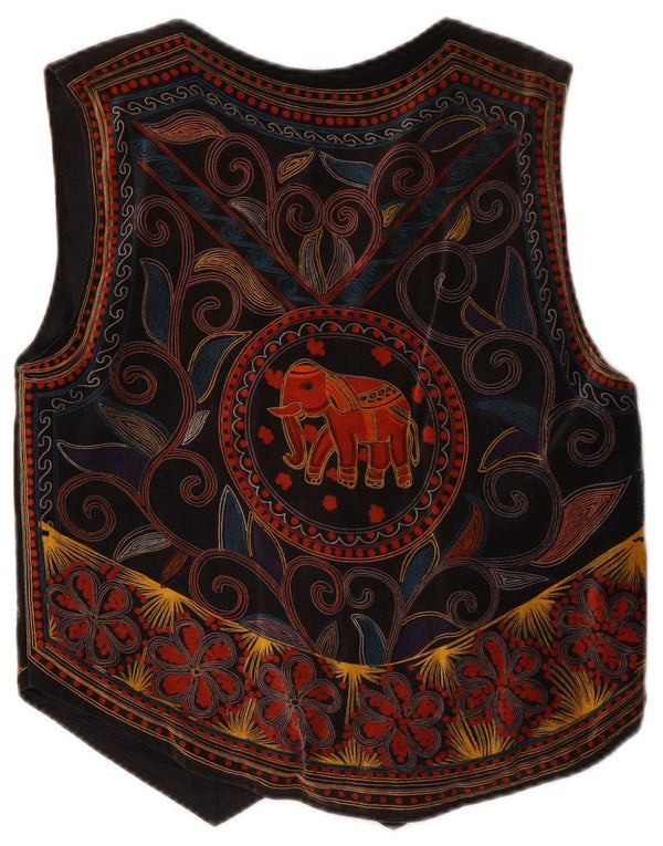 Gilet vintage da donna UK 20 2XL Nero Paisley