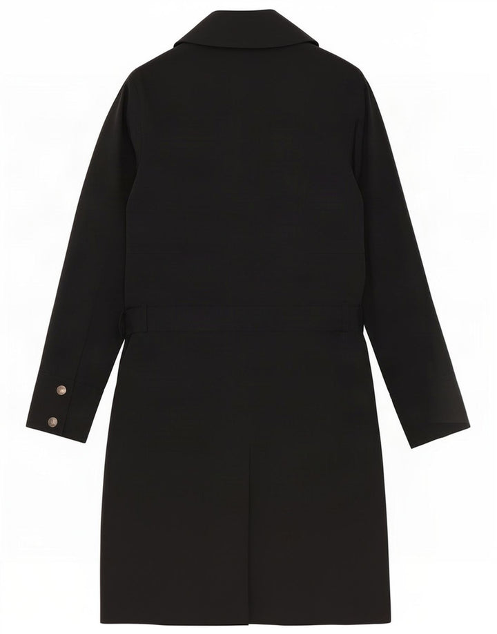 Abito a trapezio a maniche lunghe da donna Hugo Boss UK 10 piccolo poliestere nero