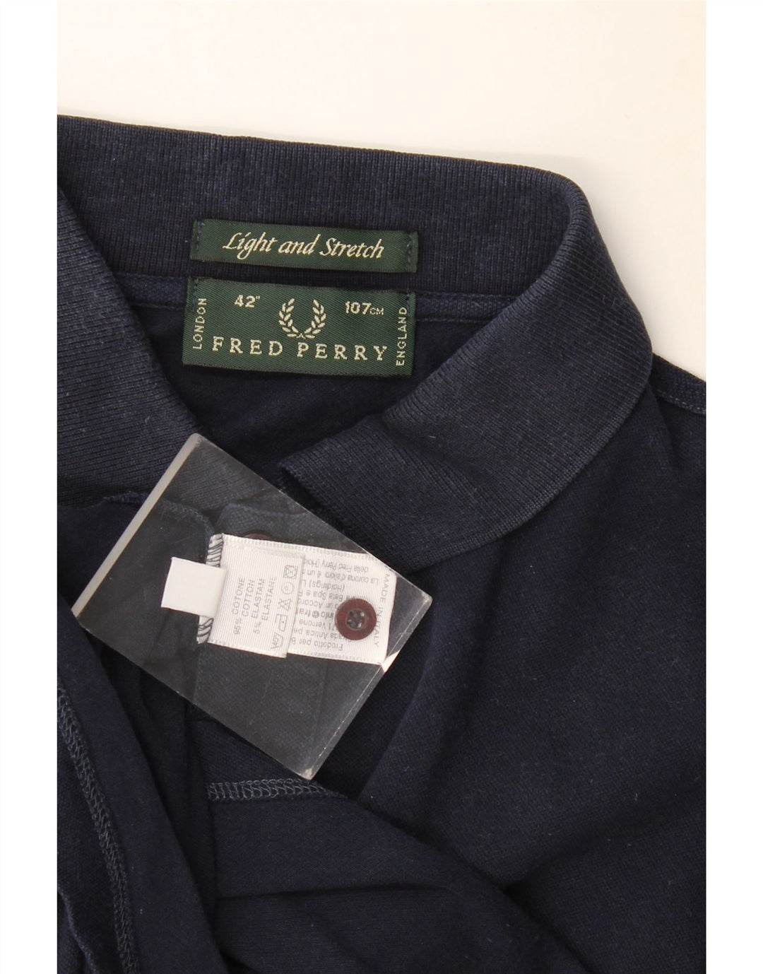 Polo da uomo Fred Perry in cotone blu navy medio