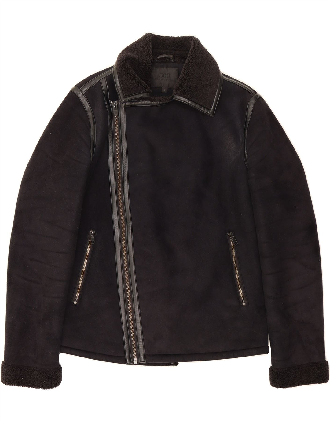 MAISON CINQCENT Womens Loose Fit Sherpa Jacket UK 10 Small Black Polyester Vintage Maison Cinqcent and Second-Hand Maison Cinqcent from Messina Hembry 