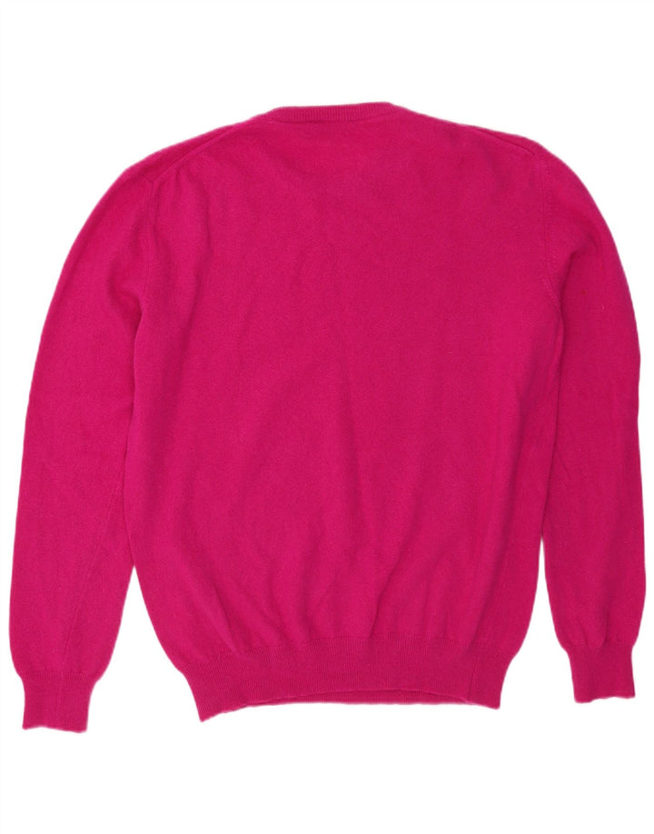 BRIEFING Maglione maglione girocollo da donna UK 16 Large Pink Wool
