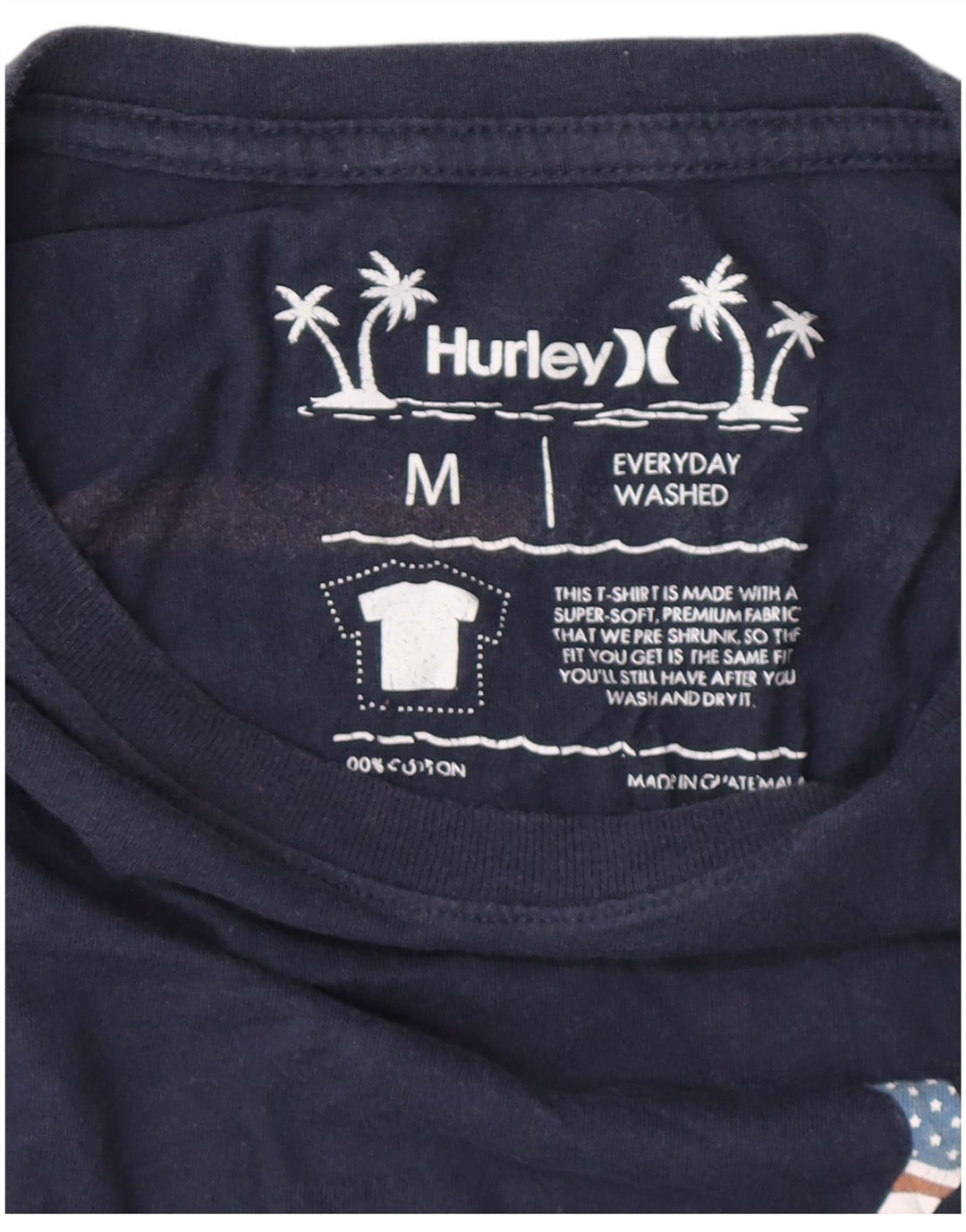 T-shirt grafica da uomo HURLEY Top in cotone medio blu navy