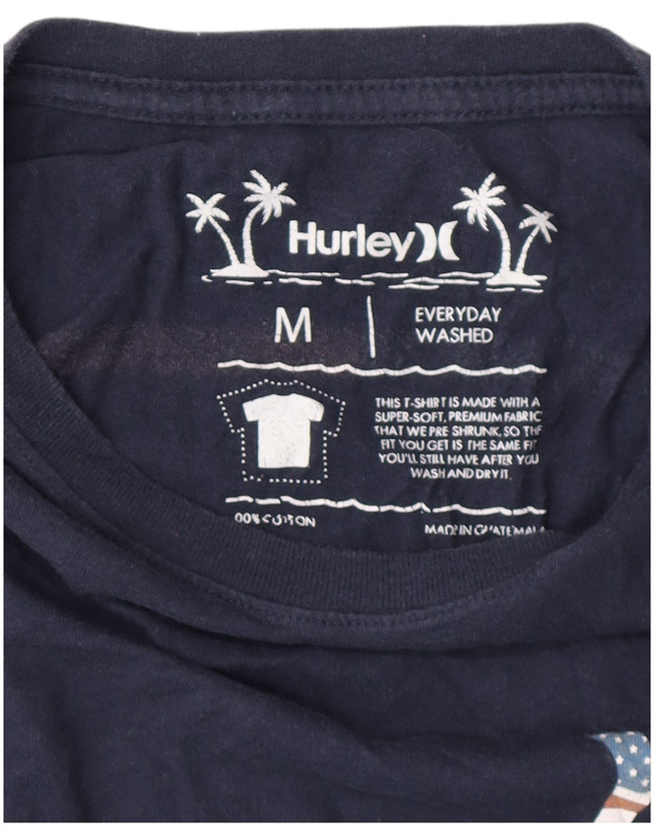 T-shirt grafica da uomo HURLEY Top in cotone medio blu navy