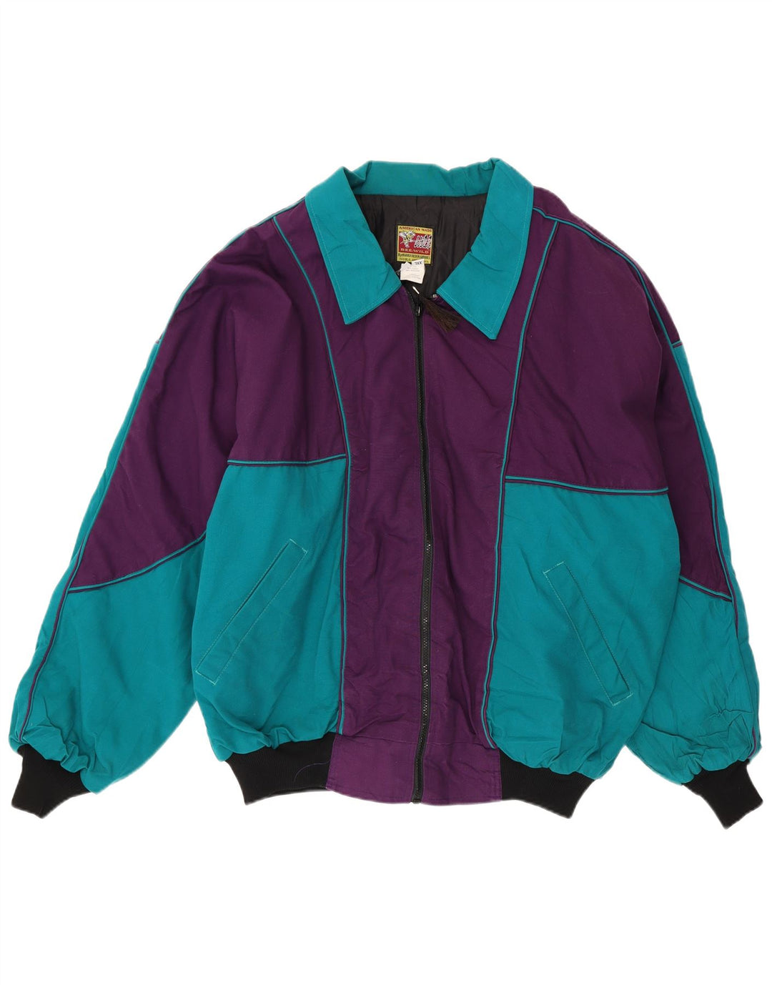 Giubbotto bomber da uomo Wild UK 44 2XL Cotone color block viola