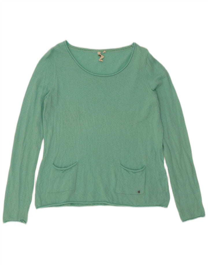 Maglione maglione con scollo a barca da donna White Stuff UK 10 Small Green Viscosa