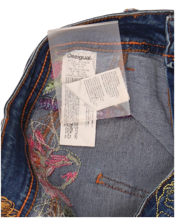 Jeans slim da donna Desigual W29 L32 cotone floreale blu