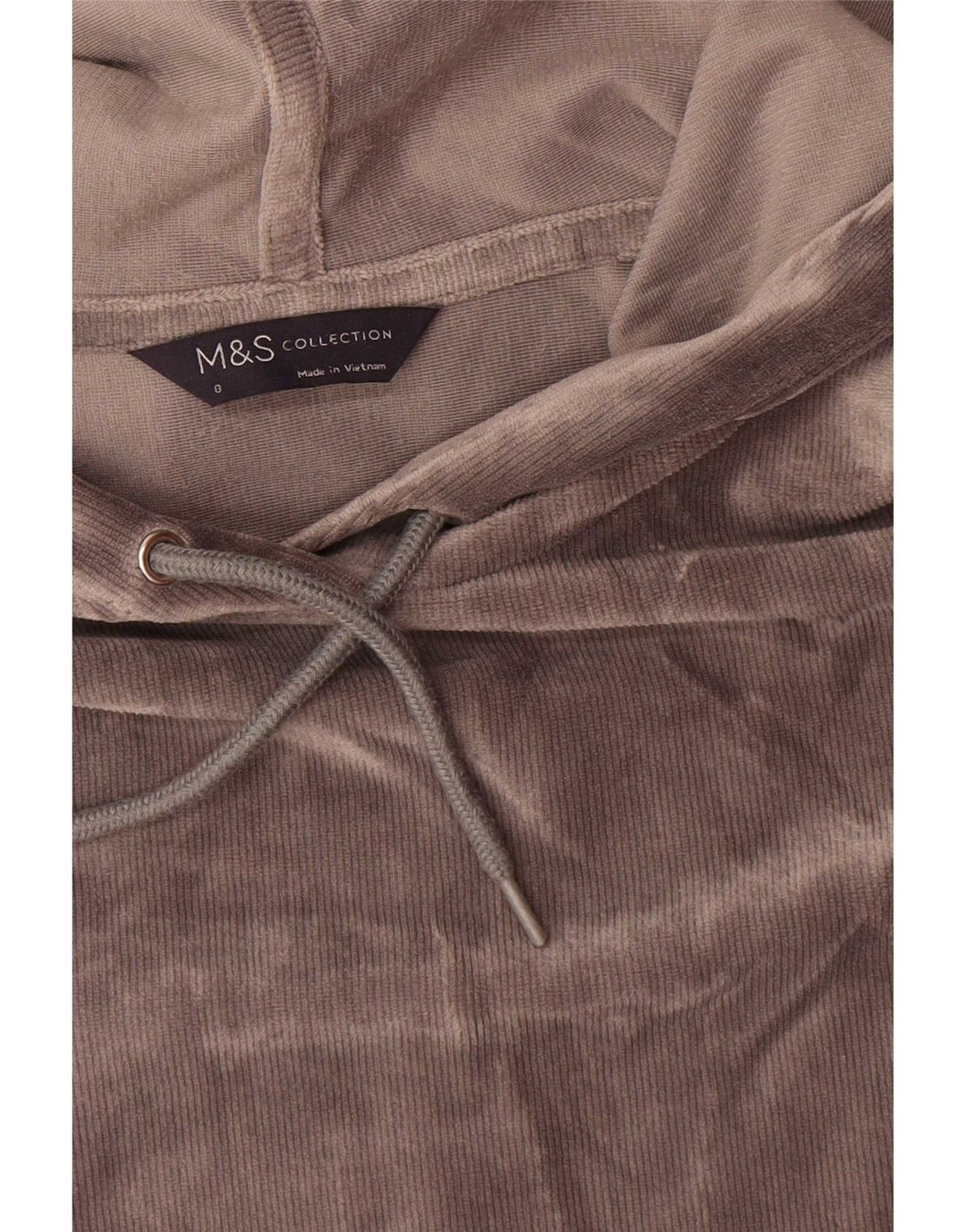 Maglione oversize con cappuccio in velluto da donna Marks & Spencer UK 8 piccolo grigio