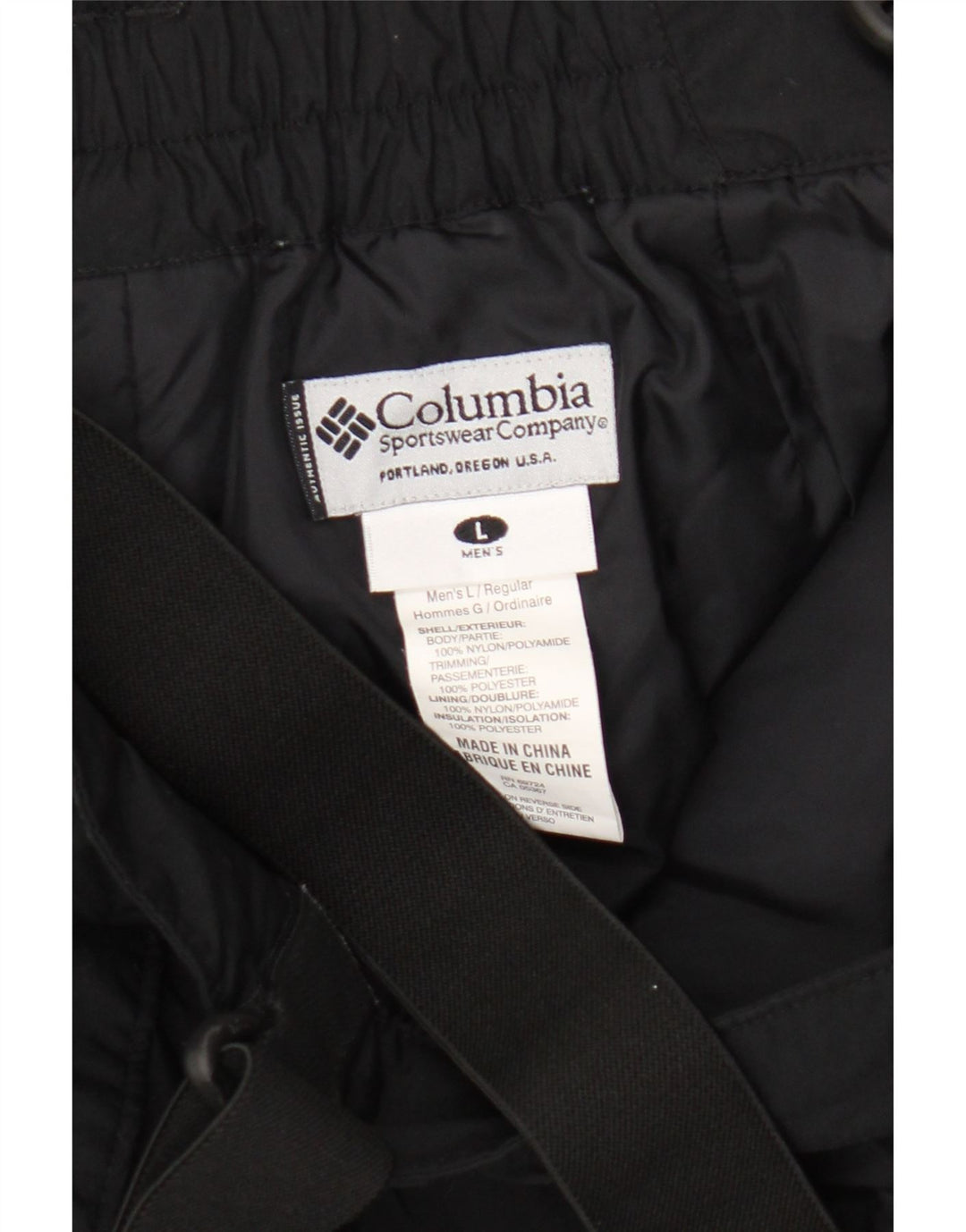 Pantaloni da sci Columbia da uomo, salopette, grandi, in nylon nero