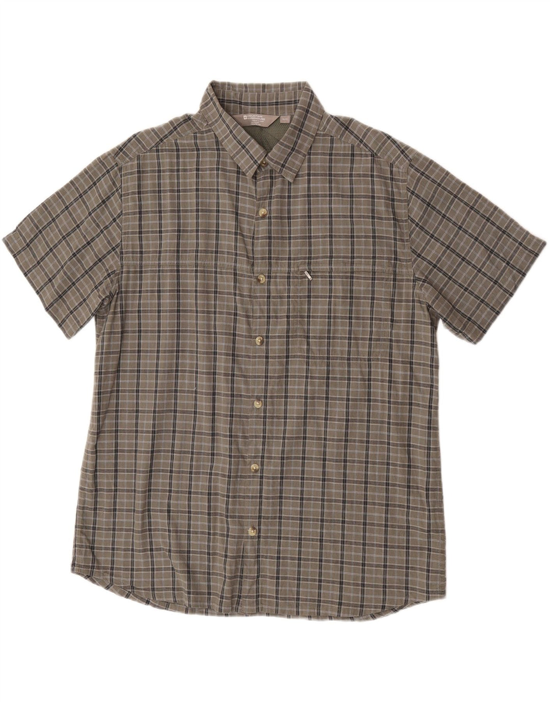 Camicia a maniche corte da uomo Mountain Warehouse XL in cotone grigio a quadri