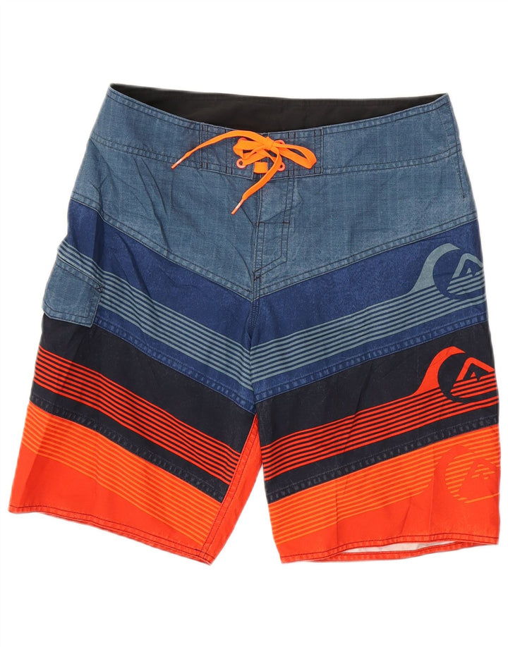 QUIKSILVER Pantaloncini da bagno grafici da uomo a righe medie multicolori