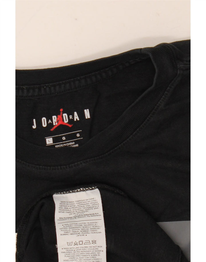 T-shirt grafica da uomo Jordan Top grande in cotone nero