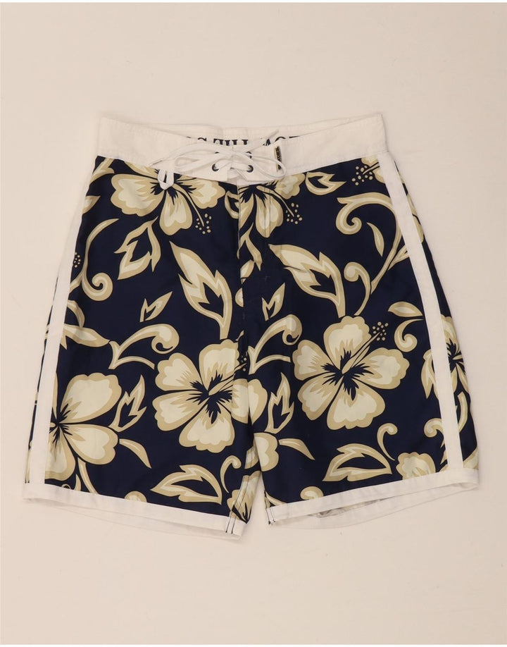 Pantaloncini da bagno da uomo Sundek piccoli in poliestere floreale blu navy