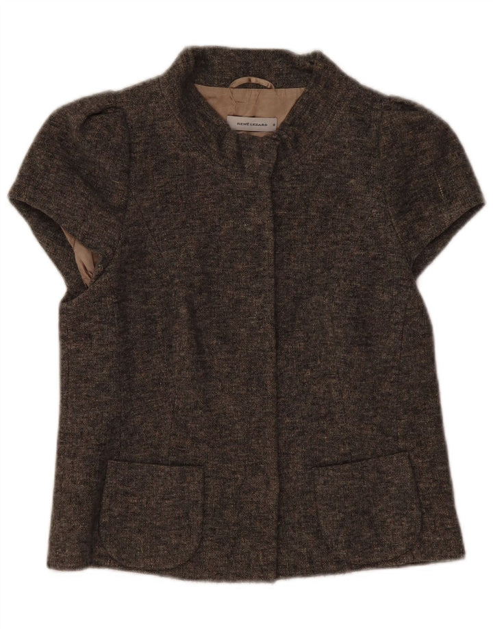 Giacca blazer a maniche corte da donna Rene Lezard EU 36 piccola lana grigia