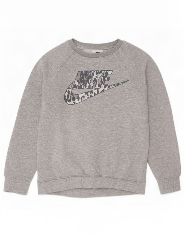 Felpa grafica Nike per ragazze, maglione, 6-7 anni, grande, cotone grigio