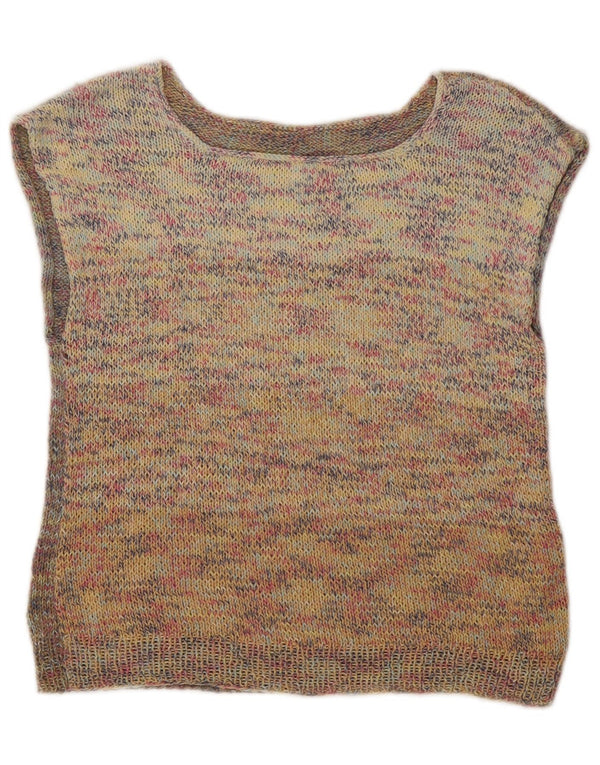 Canotta corta da donna vintage UK 14 Beige medio screziato