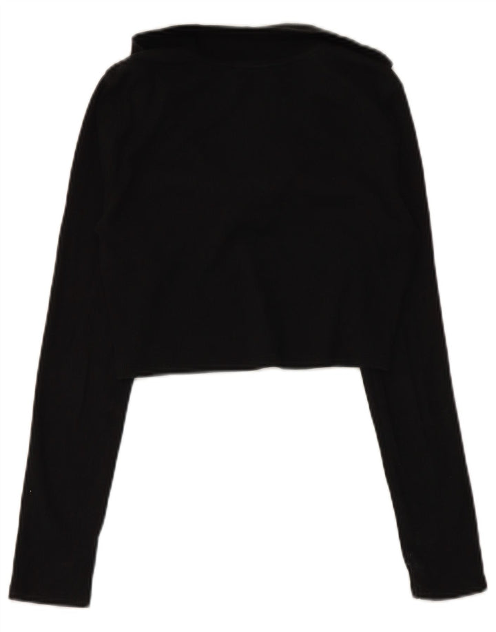 Polo corta da donna a maniche lunghe Zara UK 12 media nera