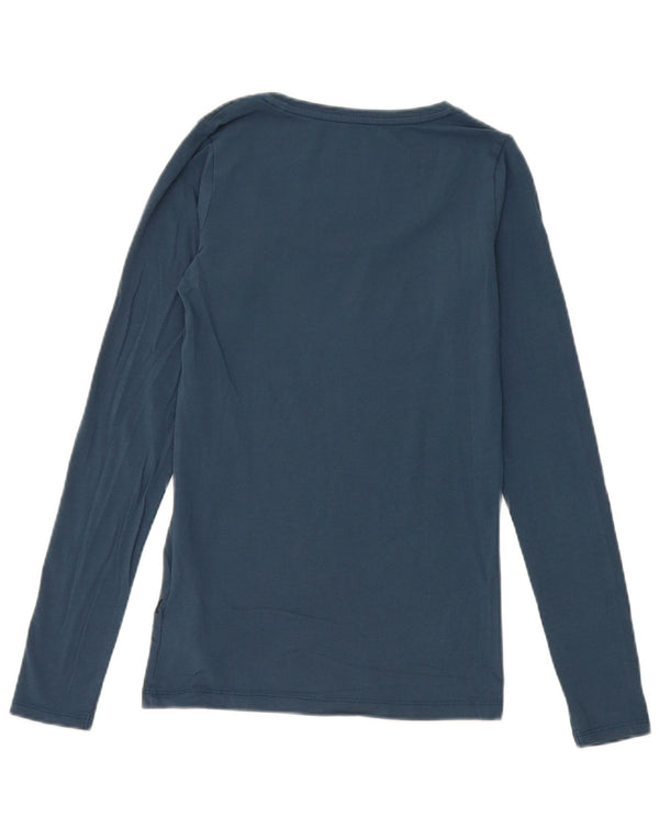 Guess Maglietta grafica da donna Artista manica lunga UK 6 XS Cotone blu