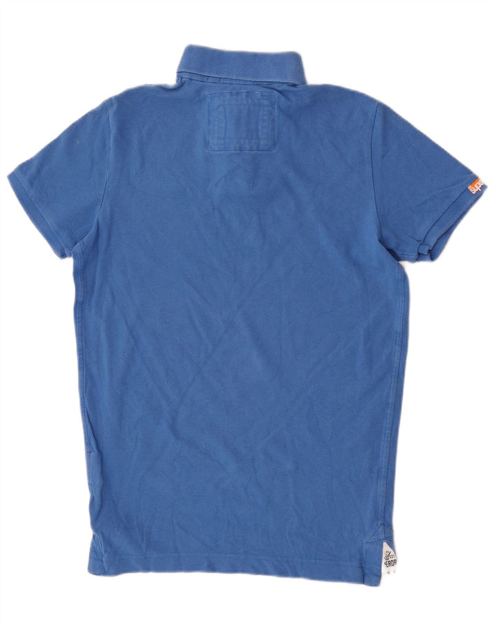 Polo da rugby da uomo Superdry in cotone blu medio