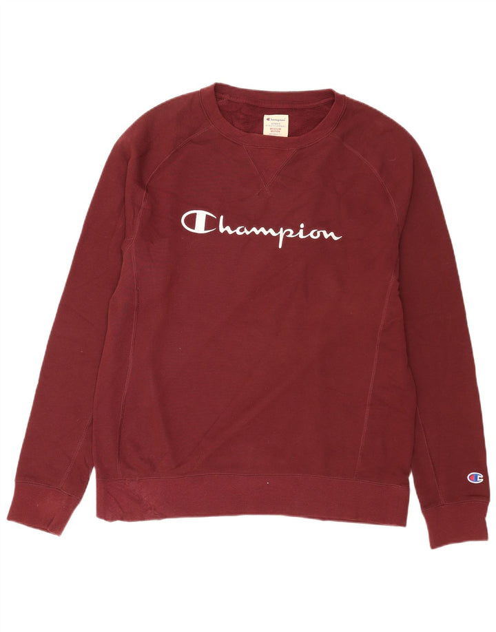 Felpa grafica da uomo Champion, maglione, cotone bordeaux medio
