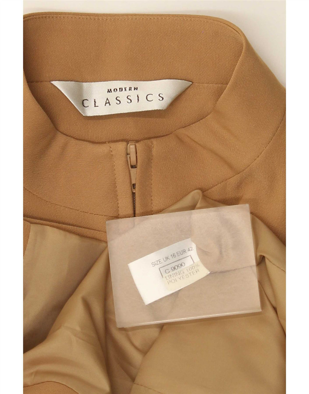 Giacca blazer da donna Classics moderni UK 16 Large Beige Poliestere