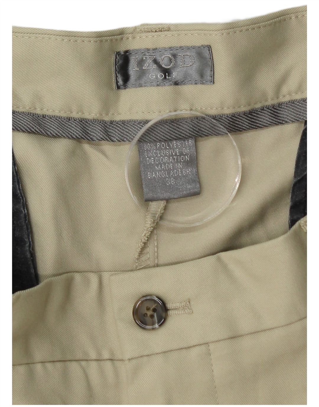 Pantaloncini chino da uomo con ancoraggio IZOD W38 XL poliestere beige