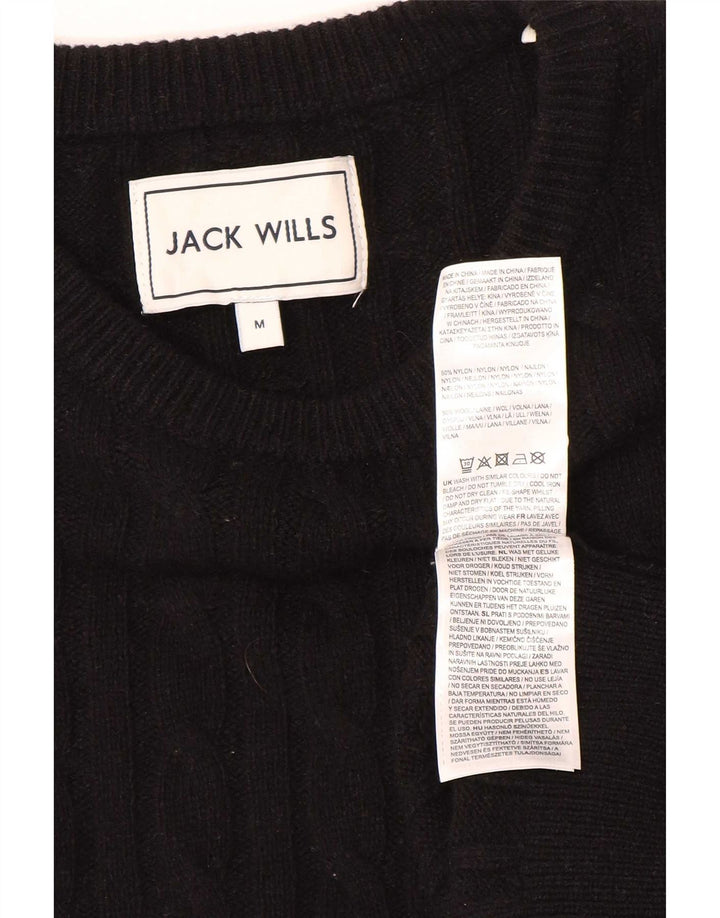 Jack Wills Uomo Maglione con scollo a barca Maglione nylon nero medio