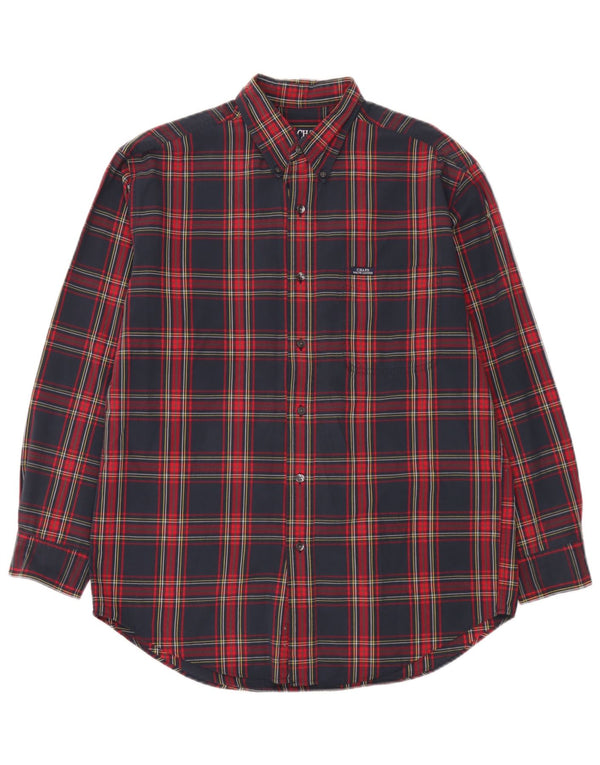 Camicia da uomo Chaps Ralph Lauren in cotone a quadri blu navy medio