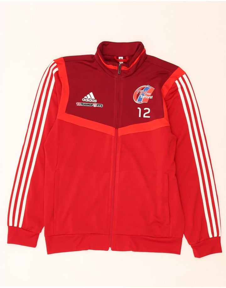 Giacca da tuta grafica Adidas da uomo FSV Trier-Tarforst, colore rosso medio