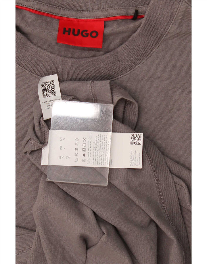 T-shirt da uomo Hugo Boss Top grande in cotone grigio