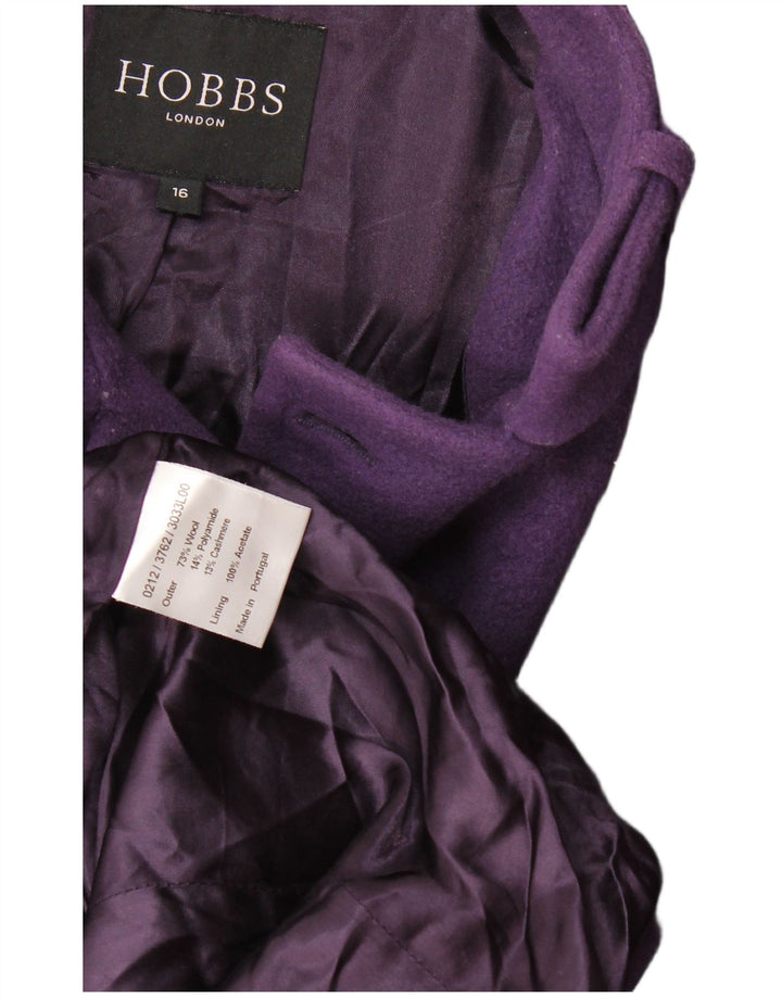 Cappotto doppiopetto da donna Hobbs UK 16 grande lana viola