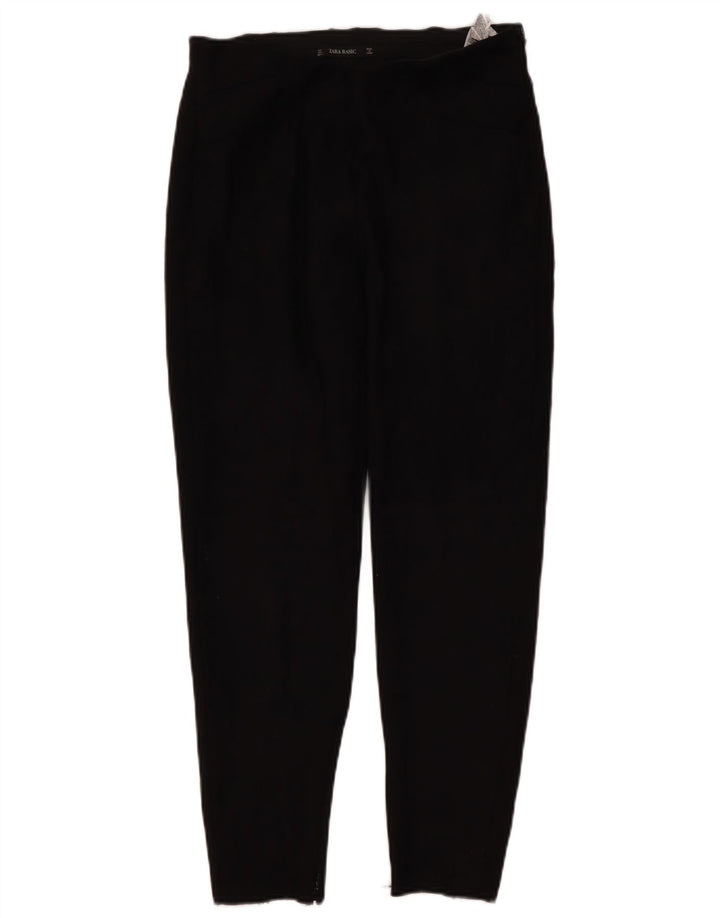 Pantaloni casual slim da donna Zara grandi W32 L26 poliestere nero
