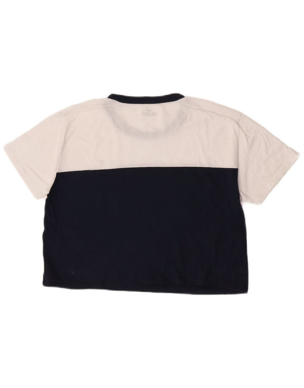 T-shirt Hollister Crop Graphic da donna, color block medio, blu navy