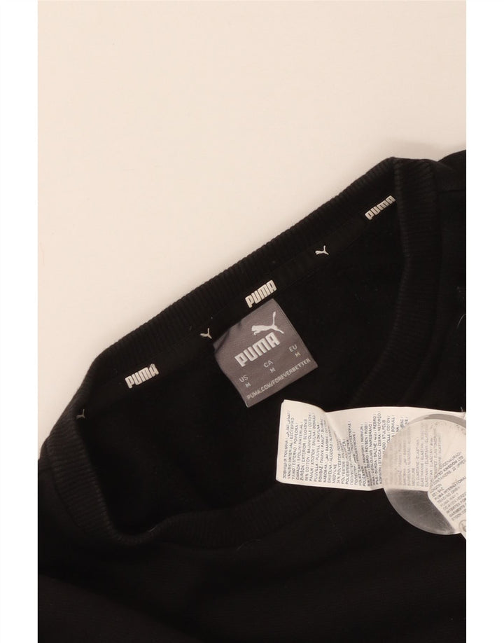 Felpa da uomo Puma Maglia media in cotone nero